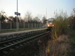 628 in Doppeltraktion fhrt aus Bellenberg aus, am 19.11.2009. Die Sonne ist bereits untergegangen.