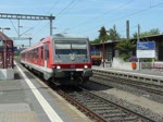 Am 27.6.2010 verlsst der Triebzug 628 462 den Bahnhof von Wasserbillig, um seine Fahrt in Richtung Trier fortzusetzen. 