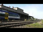 Zugkreuzung der Ostseeland Bahn auf dem Bahnhof Strasburg (Uckermark) sowie Ankunft und Abfahrten der DB Triebwagen Richtung Stettin und Lbeck.