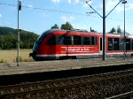 Eine RB nach aus Pößneck unt Bf nach Jena Saalbf verlässt Orlamünde auf Gleis 3. (16.07.2009)