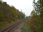 VT 03B der Vogtlandbahn Überführte am 06.10.14 zwei Triebwagen der České dráhy Ab Vojtanov nach Neumark/Sachs. Es waren 840 001 und 840 002 hier zu sehen in Plauen-West. 