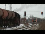 Ablauf am Haltepunkt Profen mit 642er Einfahrt der RB von Leipzig nach Gera und Einfahrt des RB aus Gera nach Leipzig 13.02.2010