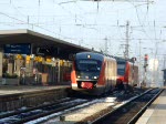 RE nach Weilheim (Oberbayern) bei der Ausfahrt aus den Bahnhof Augsburg Hbf gefilmt.