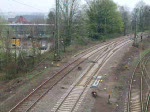 2xBr 186 verlassen den Aachener West-rangierbahnhof mit einem gemischten Gz, in der Zeit berholt auf der rechten Seite eine 643.0 Doppleinheit