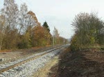 Es wurden auch ein paar Fahrten mit der max. Geschindigkeit fr diese Strecke (80 km/h) gemacht um den neuen Bahnbergang fr den Regelbetrieb zu testen. Aufgenommen am 08.11.2009.