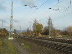 Nach erfolgreichen Testfahrten verlsst der GTW dann ber die Sdanbindung das Testgelnde auf die Hauptstrecke und verschwindet in Richtung Sontra. Aufgenommen am 08.11.2009. 