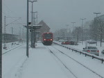 Eine Doppelgarnitur VT 650 verlässt am 24.12.2010 den Bahnhof Herrenberg in Richtung Tübingen.