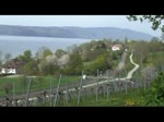 Blick am 27.4.2012 von der Klosterkirche Birnau am Bodensee auf die Strecke der  Bodensee-Gürtelbahn .