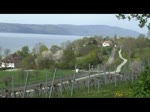 Blick am 27.4.2012 von der Klosterkirche Birnau am Bodensee auf die Strecke der  Bodensee-Gürtelbahn .