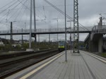 Hier die Einfahrt eines Triebwagen von Agilis (VT 650.733) zur Weiterfahrt nach Kirchenlaibach in den Hofer Hauptbahnhof.