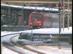 Ausfahrt eines Intercity am 30.1 aus dem Bahnhof Hamburg-Harburg.