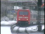 Ausfahrt eines IC aus dem bahnhof Hamburg-Harburg am 30.1.