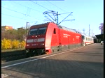 Ausfahrt eines Intercity nach Stralsund aus dem Bahnhof Hamburg-Harburg am 15.4