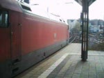 Ausfahrt des EC 115 Dortmund Hbf - Klagenfurt aus Ulm Hbf, aufgenommen am 02.11.2008, leider ohne Ton