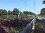 Zugkreuzung am 27.07.09 in Dresden-Stetzsch: Whrend 101 117 mit einem EC aus Richtung Dresden Hbf kommt fhrt gerade eine RB nach Dresden Hbf ein. 