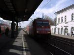 Eine Lok der Baureihe 101 durchfhrt Kamen mit einem InterCity.(04.03.07)