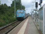 101 016-4 mit IC2239 von Warnemnde nach Leipzig Hbf bei der Durchfahrt im Bahnhof Rostock-Bramow(26.07.09)