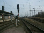 101 034-7 mit IC2116 von Stuttgart Richtung Greifswald bei der Einfahrt um 17.07 Uhr im Rostocker Hbf(18.03.10)