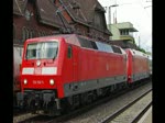 Da musste mal wieder die alte Technik ran. 120 156-5 zieht einen IC mit defekter 101 in Richtung Kassel durch Eichenberg. Aufgenommen am 30.05.2010.