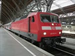 120 102-9 verlie am 25.7.10 mit IC 1848  Kyffhuser  nach Frankfurt(Main) den Leipziger Hbf.