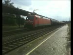 152 156-6 fuhr mit Kesselwagenzug durch Leipzig-Leutzsch und bog dann in den Güterring ein.