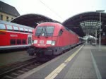 182 010 verließ am 14.04.11, mit einer RB nach Eisenach, Halle(Saale)Hbf.