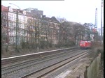 Eine 185 fuhr mit einem Gz nach Dnemark am 27.3 durch Hamburg-Dammtor.