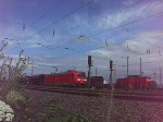 185 355 zieht am 03.08.09 einen Güterzug aus dem Rbf Magdeburg-Rothensee.