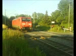 189 011-0 zog am 21.7.10 einen Güterzug mit neuen Selbstentladewagen der PKP Cargo in Richtung Großkorbetha.
