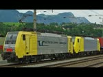 189 902 + 189 917 mit dem Winner-Zug in Fahrtrichtung Sden in Kundl.
