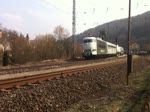 Abfahrt 103 222 am Sonntag (15.03.2015) im Schlepptau 193 971 auf Rollen nach Zwischenhalt in Solnhofen aus München kommend