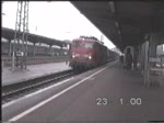 110 273 fhrt am 23.01.00 aus Offenburg aus. Damals eine Sensation - ein ganzer Zug in verkehrsrot!