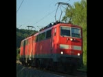 Einen kleinen 111er Lokzug konnte man am 19.07.2010 in Fahrtrichtung Sden bei Mecklar sehen.