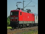 114 501-0 mit zwei Alstom Wagen in Richtung Norden bei Eschwege West. Aufgenommen am 08.07.2010.