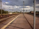 Regionalexpress aus Elsterwerda geschoben von 114 031 bei der Einfahrt im Hbf Stralsund.