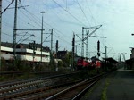 Gterzugdurchfahrt mit einer 140,in Lehrte, am 19.Oktober 2009.