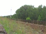 140 237-8 fhrt mit einem Gterzug durch die Berliner Wuhlheide, gesehen beim Bahnbilder-Treffen am 12.6.2010.