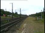 Einfahrt der Regionalbahn gezogen von einer 143 von Twistringen in den Endbahnhof Rotenburg/Wmme am 12.6 