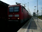 143 272-3 verlsst mit ihrer S10 aus Halle (Saale) Hbf den Bahnhof Leipzig-Wahren in Richtung Leipzig Hbf.