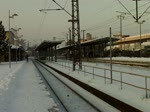 Durchfahrt Gterzug, mit einer Lok der BR 155, am 12.01.10.