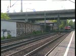 Eine 155 fuhr Lz durch den Bahnhof Hamburg-Harburg am 22.5.