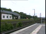 Durchfahrt einer 155 mit einem Mischer am 12.6 in Rotenburg/Wmme.