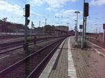 155 261 zieht am 26.09.09 einen Kesselwagenzug durch Riesa Richtung Dresden.