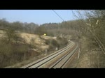 Aktueller Bahnbetrieb - Zwei ICE der ersten Generation sind am 05.03.2011 an der Geislinger Steige unterwegs.
