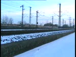Ein ICE 1 durchfuhr am 21.12 die Sderelbbrcken im tiefsten Winter.