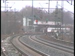 Ein ICE 2 durchfhrt Ashausen am 13.3 mit hohen Tempo.