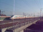 Doppeltraktion ICE 3 (Br 403 DB und Br 406 NS) beim beschleunigen auf 250 km/h in Appenweier (Offenburg-Karlsruhe).