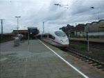 Wegen einer Störung am Triebfahrzeug des EC101 nach Chur,wurde die ICE Garnitur 403 013  Treuchtlingen  als Ersatz-ICE2807 eingesetzt.Dieser Zug fuhr allerdings nur bis Basel SBB.Hier bei der Ausfahrt