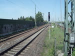 ICE 109 von Hamburg-Altona nach Innsbruck Hbf durchfhrt hier den Bahnhof Leipzig/Messe und erreicht in wenigen Minuten den Leipzig Hbf.Aufgenommen am 06.05.2011 in Leipzig
