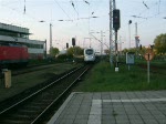 411 002-9 ICE-T Neubrandenburg als ICE73929 von Warnemnde nach Nrnberg Hbf.bei der Einfahrt um 06.15 Uhr im Bahnhof Warnemnde.(01.05.09)     